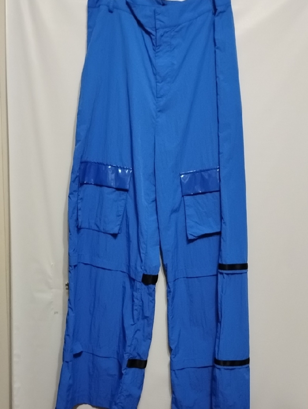 AKIRA Electric Blue Parachute Women's XL Cargo Vinyl Pants